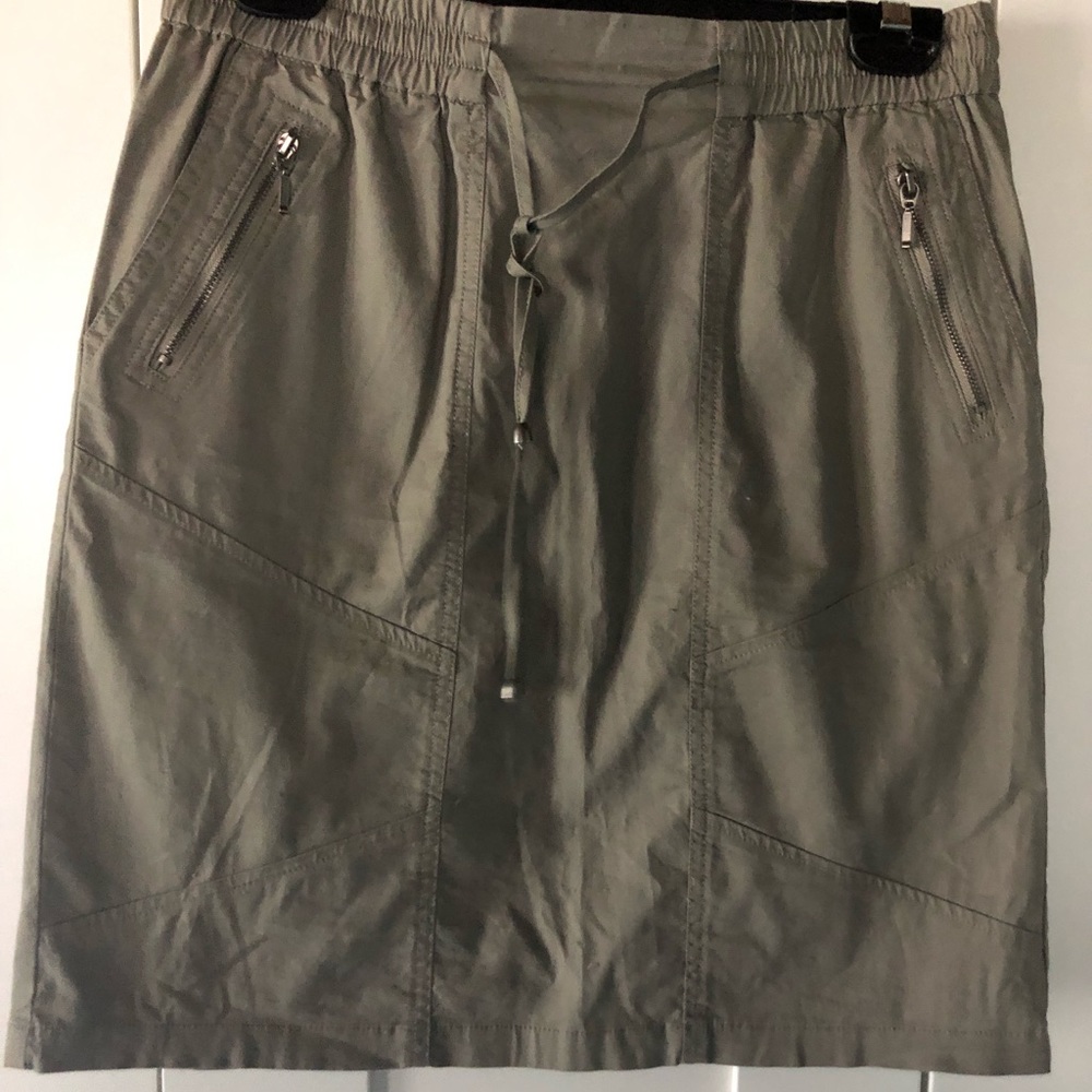 Tribal Khaki Green Skirt